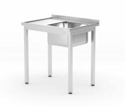 HENDI Mosogatóasztal polccal - csavarozott, mélység: 600 mm, HENDI, Profi Line, Jobb oldal, 800x600x(H)850mm
