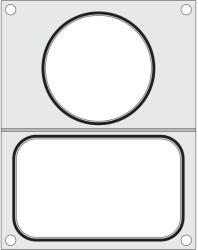 HENDI Tálcatömítő mátrix, HENDI, 2 tartály (1x 178x113 mm, 1x ø115 mm)