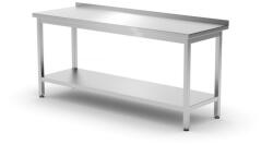 HENDI Fali asztal polccal - csavarozott, mélység: 600 mm, HENDI, Profi Line, 1800x600x(H)850mm