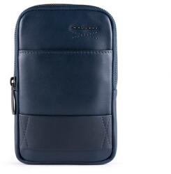 Piquadro Piquadro, Piquadro, Phone Organizer, Leather Crossbody Bag, Blue, 18 x 12 x 2.50 cm, For Men