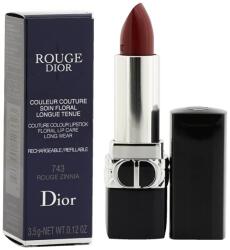 Dior Christian Dior, Couture Colour, Satin Finish, Ruj cremă, 743, Rouge Zinnia, Refillable, 3.5 g