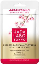 Hada Labo Tokyo Hada Labo Tokyo, Premium, Hyaluronic Acid, Glow & Anti Stress, Sheet Mask, Face, Day, 23 ml Masca de fata