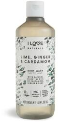 I Love Cosmetics I Love, Naturals Collection, Vegan, Lime, Ginger & Cardamom, Hydrating, Shower Gel, For All Skin Types, 500 ml