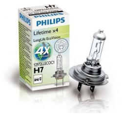 Philips Bec auto halogen pentru far Philips Longlife EcoVision H7 55W 12V 12972LLECOC1 (AC6057)