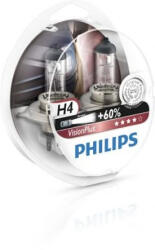 Philips Set de 2 becuri auto halogen pentru far Philips VisionPlus +60% H4 60/55W 12V (AC6111)