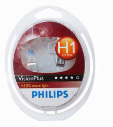 Philips Set 2 becuri auto halogen pentru far Philips VisionPlus +60% H1 55W 12V (AC5068)