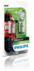 Philips Set 2 becuri auto halogen Philips LongLife EcoVision R5W 5W 12V 12821LLECOB2 (AC6372)