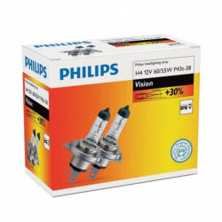 Philips Set 2 becuri auto halogen pentru far Philips Vision +30% H7 55W 12V 12972PRC2 (AC4951)