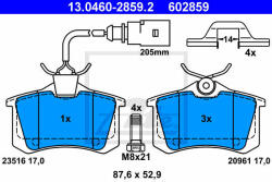 ATE Set placute frana, frana disc ATE 13.0460-2859.2 (13046028592)