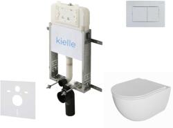 kielle Genesis New - Set pentru montare încastrată, toaletă Oudee, Rimless, capac softclose și clapetă Gemini New III, crom lucios 30528SZ08 (30528SZ08)
