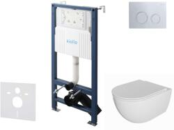 kielle Genesis New - Set pentru montare încastrată, toaletă Oudee, Rimless, capac softclose și clapetă Gemini New II, crom lucios 30528SS05 (30528SS05)