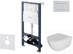 kielle Genesis New - Set pentru montare încastrată, toaletă Oudee, Rimless, capac softclose și clapetă Gemini New III, crom lucios 30528SS08 (30528SS08)