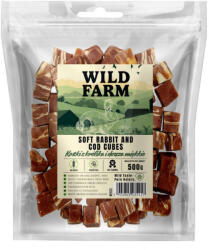 Wild Farm cubulețe moi de iepure și cod, 500 g, delicatese pentru câini