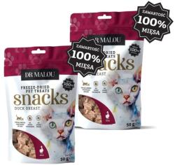 DR MALOU Cuburi de carne 100% din piept de rață liofilizat 2x50g gustări pentru pisici