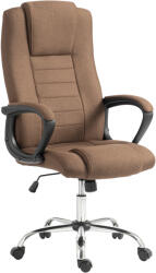 Vinsetto Scaun de Birou Ergonomic Inclinabil și Rotativ în Țesătură cu Aspect de In cu Tetieră, Maro | Aosom Romania (921-265V00BN)
