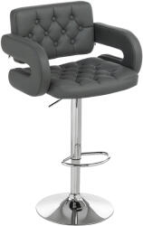 HOMCOM Scaun de Bar Reglabil, Șezut Extra Large Rotativ din Piele Ecologică PU, Gri | Aosom Romania (835-008V00GY)