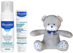 Mustela Промо комплект Mustela Stelatopia - Шампоан-пяна, крем + Мечето Мусти - ozone
