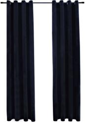 vidaXL 2 db fekete bársony sötétítőfüggöny gyűrűkkel 140 x 225 cm (134489VidaXL)