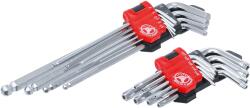 BGS technic Derékszögű imbuszkulcs készlet, hosszú kivitel, T-Star (Torx-hoz) T10 - T50 / hatszögletű 1.5 - 10mm, 18 db-os (BGS-822)