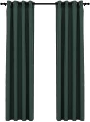 vidaXL 2 db zöld, vászonhatású sötétítőfüggöny fűzőkarikával 140 x 225 cm 321185 (321186)