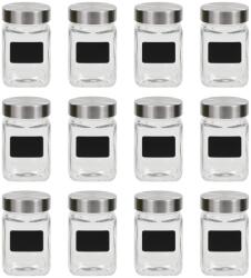 vidaXL 12 db tárolóedény matricával 300 ml 50855 (50855)