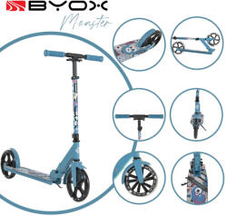 BYOX MONSTER roller 2 nagy kerekű, acélváz, 100 kg, 84-97cm-ig állítható KÉK