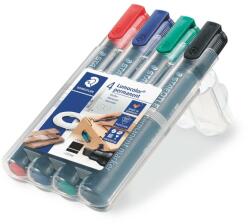 STAEDTLER Alkoholos marker készlet, 2-5 mm, vágott, STAEDTLER "Lumocolor® 350", 4 különböző szín (ST-350-WP4)