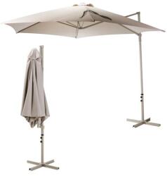 ProGarden Ambience Függő Gémes Kitekerhető Napernyő, széltörővel, 3 m, Beige, 170 g/m2, UPF30+