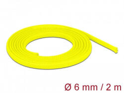  Delock Fonott kábelharisnya nyújtható 2 m x 6 mm sárga (20740) - pepita