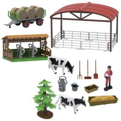  FARM SERVICE - Set de joacă fermă cu tractor și remorcă pentru fân 16 bucăți cu lumini și sunete (SK21H-16K) Figurina