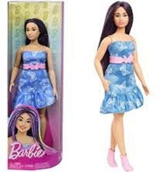 Mattel Papusa Barbie Fashionistas Originala Mattel Jucarie pentru Fete cu Rochie Denim Floral (JPT) Papusa