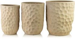  Kerámia kaspó szett MONDEX NEVA BEIGE 39x39x46 cm / 31, 5x31, 5x42, 5 cm / 25, 5x25, 5x39 cm bézs 3 db