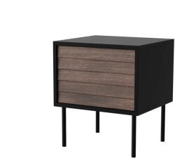 Cama meble Нощно шкафче, 2 бр. CORTINA 45x40x51 черно/орех (490316)