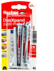 Fischer УНИВЕРСАЛЕН ДЮБЕЛ С ВИНТ 8x80 fus k 4 БР. fischer duoxpand (4048962440430)