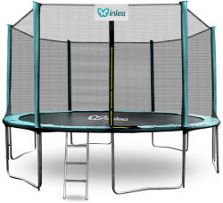 INLEA PREMIUM Jump Trambulin külső védőhálóval 430 cm - sötétzöld (IN02-0025) - pepita