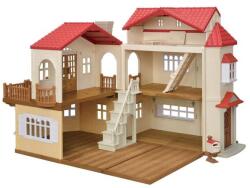 EPOCH Casă cu etaj cu acoperiș roșu și lumini (OLP10395708) Figurina