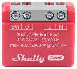 Shelly 1PM Mini Gen4 Интелигентен превключвател, червен (3800238070809)