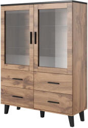 Cama meble Витрина Cama LOTTA 2D4D дъб вотан + черен мат (LOTTA WIT WOT)