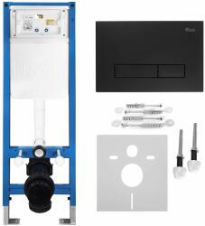  Beépíthető WC Tartókeret Szett Slim 024N HD Black Nyomólappal