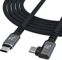 Wozinsky WPS3-UY41S USB-C Thunderbolt 4 240W 1m 4K ъглов кабел - черен (WPS3-UY41S)
