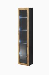 Cama meble Cama витрина VIGO '180' 180/40/30 черно/вотан дъб (VIGOWIT180 CZ/W)