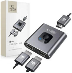 Tech-Protect HB07 HUB Adapter 2in1 HDMI 4K 60HZ - сив (5906302360949)