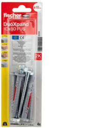 Fischer УНИВЕРСАЛЕН ДЮБЕЛ С ВИНТ 10x80 fus k 4 БР. fischer duoxpand (4048962440515)