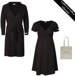  Moniel hálóing + köntös kórházi szett kismamáknak All Black fekete hálóing, XL-es méret