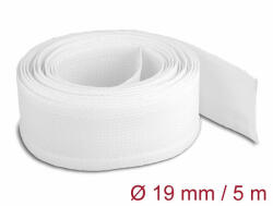 Delock 20817 5mx19mm fehér tépőzáras fonott kábelharisnya (20817)
