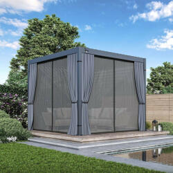  Rojaplast ECONOMY 4×3 m pergola függöny- és szúnyogháló szett - komplett oldalfal készlet