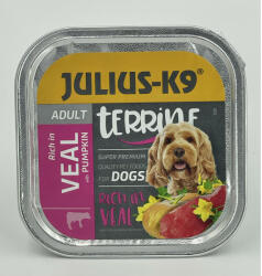 Julius-K9 Dog Terrine Adult Veal& Pumpkin - nedveseledel ( borjú, sütőtök ) felnőtt kutyák részére (150g) (315560)
