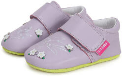 D. D. STEP Papuci de interior copii, fete, piele, velcro, Mov cu Zane violet (13EB22)
