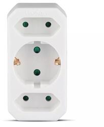 V-TAC Adaptor priza 3 în 1, 1x16A + 2x2.5A, 3500W, IP20, V-atc (SKU-8804)