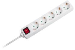 V-TAC Prelungitor cu 5 Prize si Intrerupator ON/OFF, Cablu 5m, 16A, 3680W, IP20, Alb - V-TAC VT-1115 (SKU-8767)